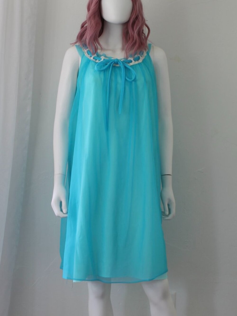 Vintage 1960's Sheer Blue Nightgown